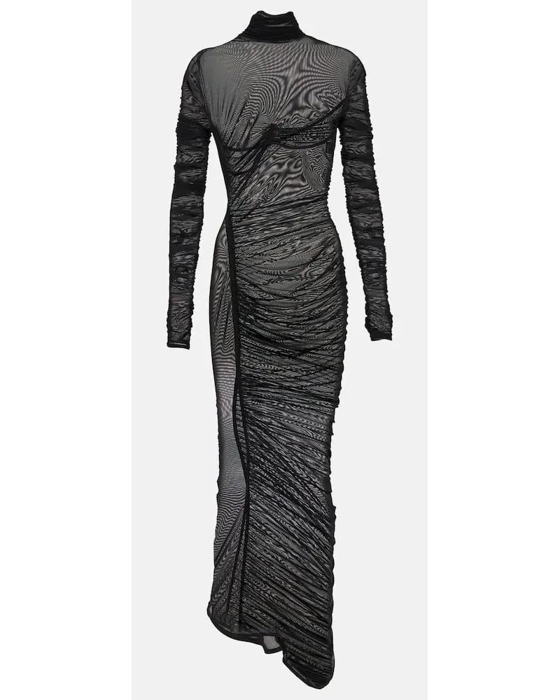 Thierry Mugler Abito lungo in mesh Nero