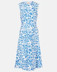 Marni Abito midi in cotone con stampa Blu