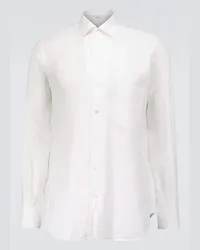 Loro Piana Camicia Andre in lino Bianco