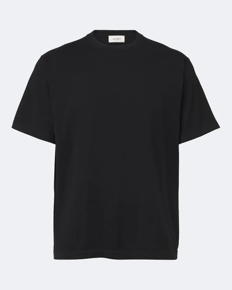 Lisa Yang T-shirt Bradley in cotone e cashmere Nero