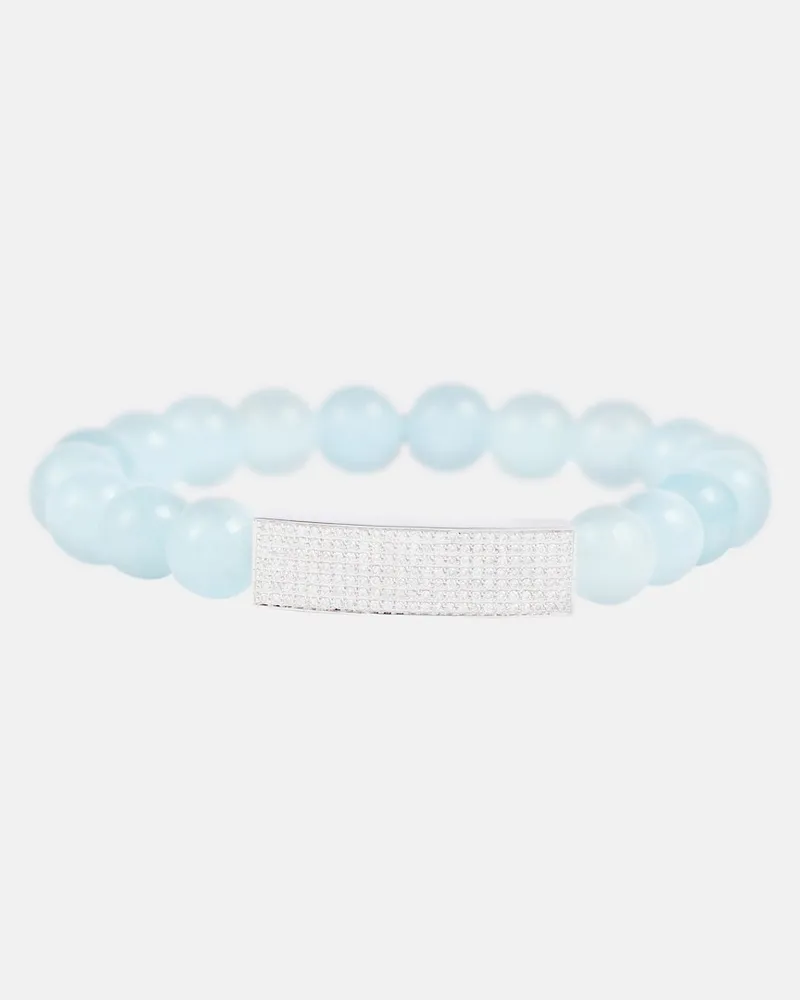 Sydney Evan Bracciale in oro bianco 14kt con perline e diamanti Multicolore