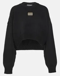 Dolce & Gabbana Pullover in lana e cashmere con logo Nero