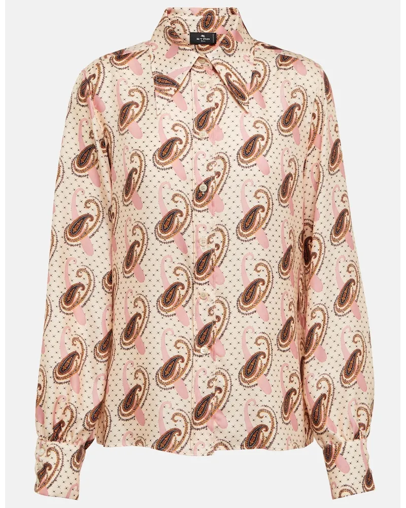 Etro Camicia in seta con stampa Multicolore