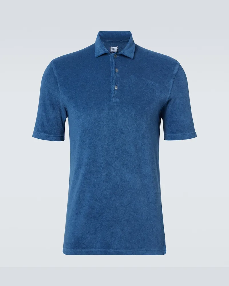 Fedeli Polo Mondial in spugna di cotone Blu