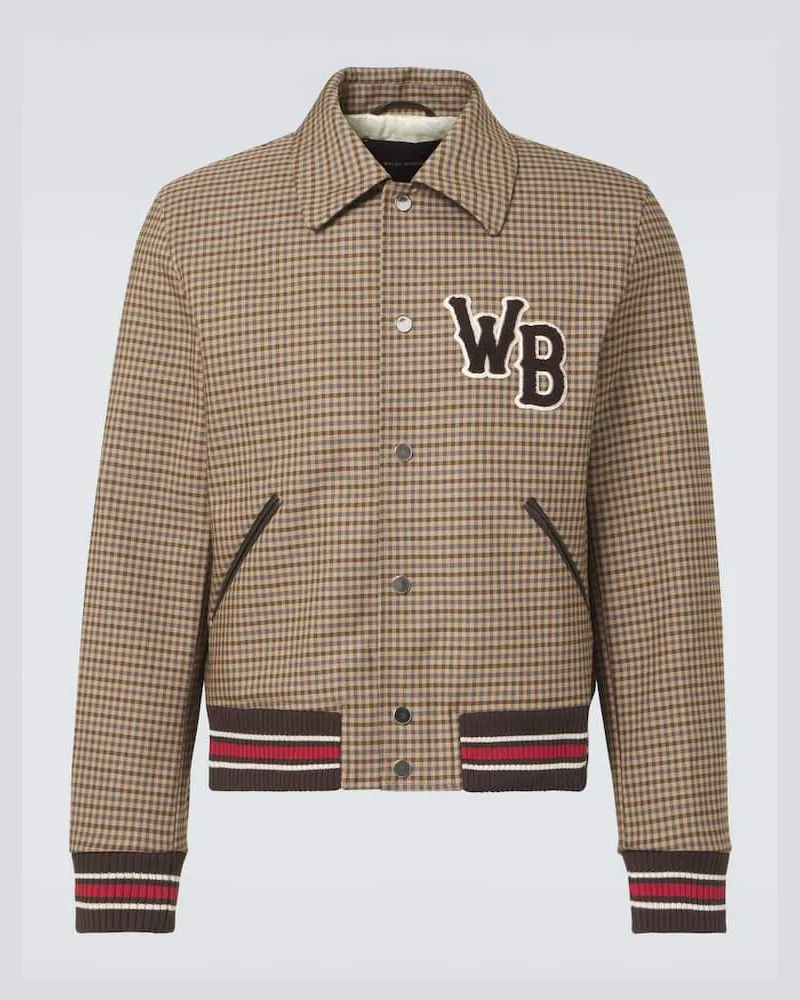Wales Bonner Giacca varsity Homecoming a quadri Beige