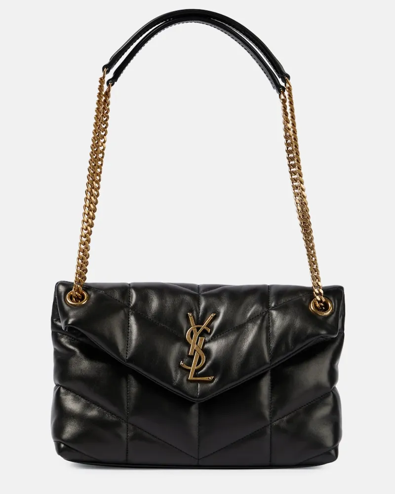 Saint Laurent Borsa Puffer Small in pelle Nero