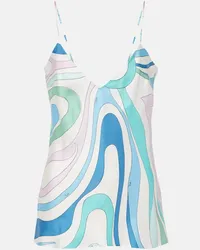 Emilio Pucci Camisole Marmo in twill di seta Multicolore