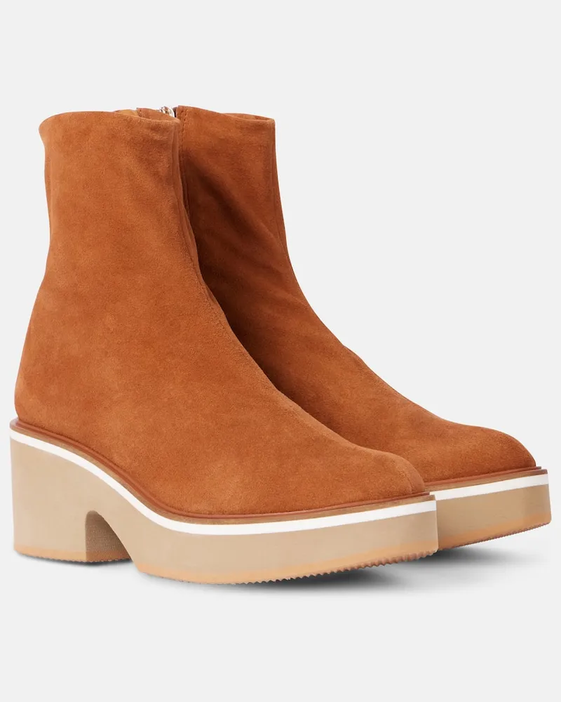 Robert Clergerie Stivaletti Albane in suede con plateau Marrone