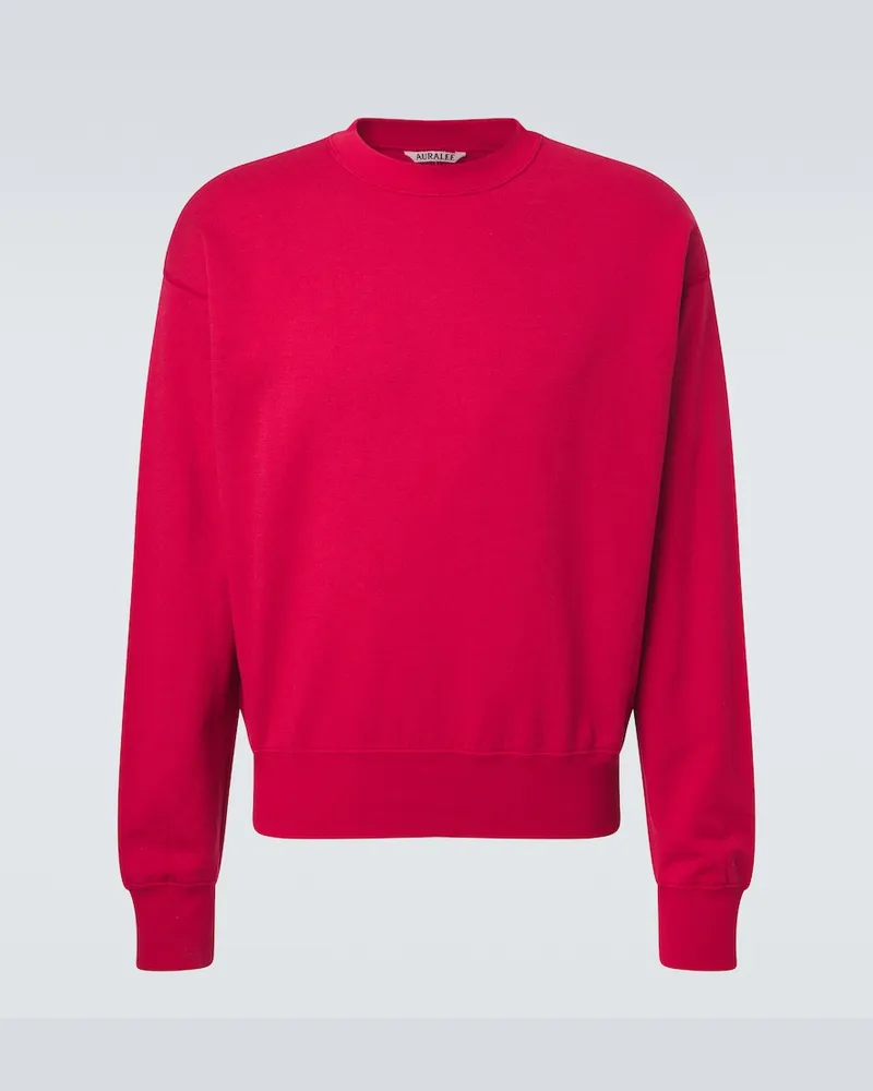 AURALEE Felpa in cotone e lana Rosso