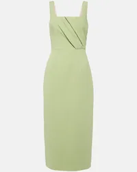 EMILIA WICKSTEAD Abito midi Arina in crêpe con pieghe Verde