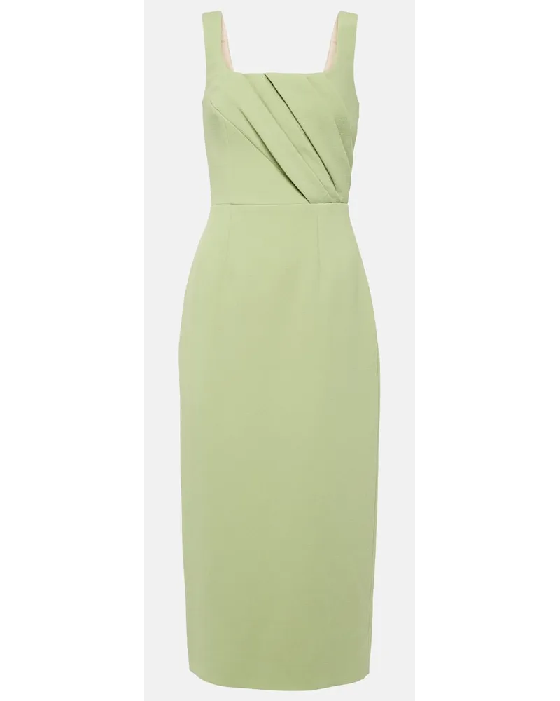EMILIA WICKSTEAD Abito midi Arina in crÃªpe con pieghe Verde