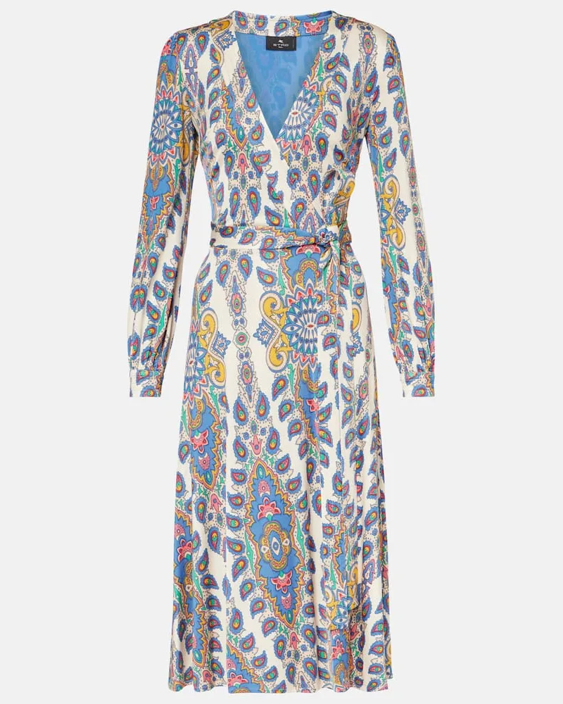Etro Abito midi con stampa Bianco