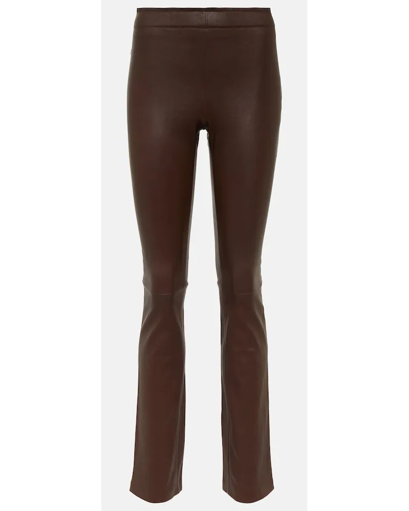 Stouls Pantaloni bootcut in pelle Marrone
