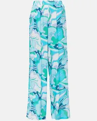 Melissa Odabash Pantaloni a gamba larga Olivia con stampa Blu