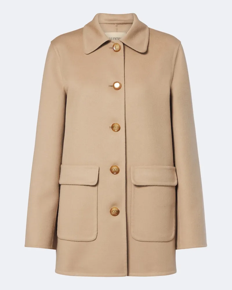 Valentino Garavani Giacca VLogo in lana e cashmere Marrone