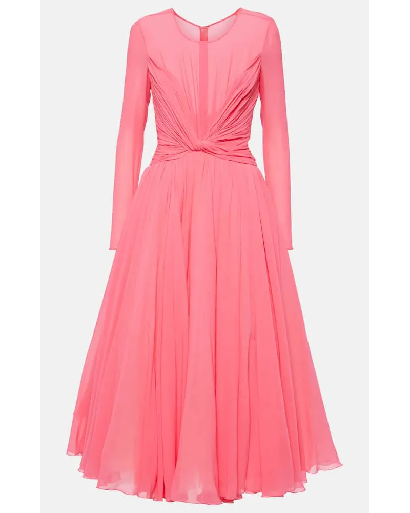 Giambattista Valli Abito midi in georgette di seta Rosa