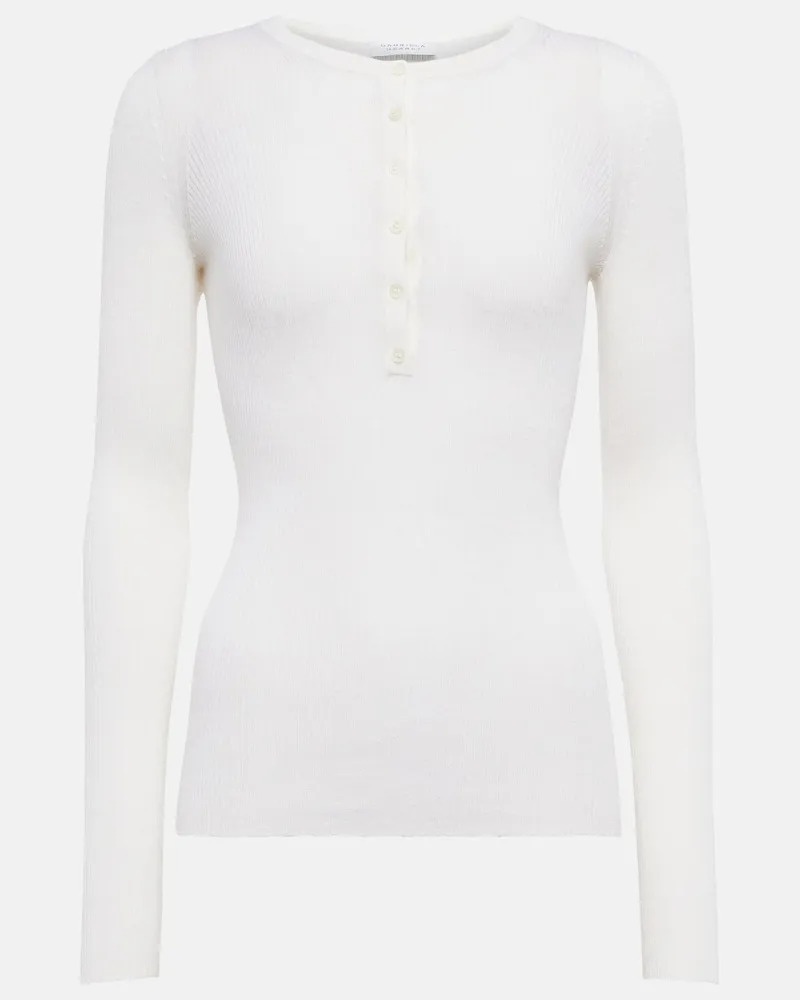 Gabriela Hearst Top Julian in seta e cashmere Bianco