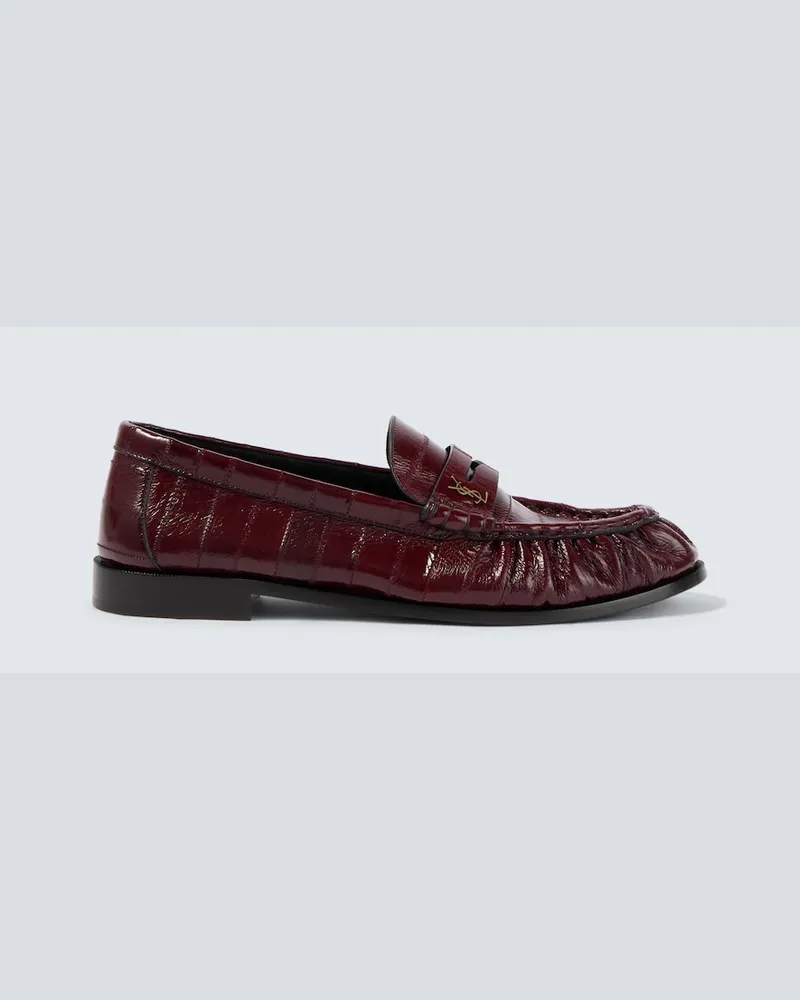 Saint Laurent Mocassini Le Loafer in pelle d'anguilla Borgogna