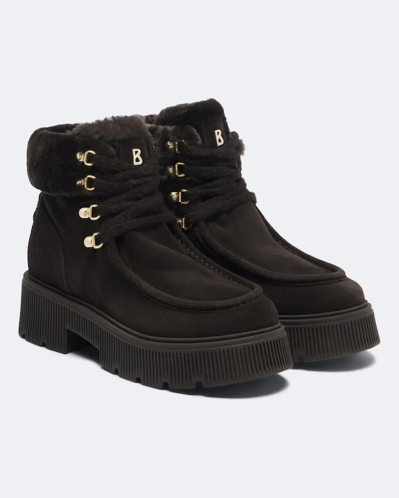 Bogner Stivali Turin in suede con shearling Borgogna