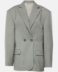 Magda Butrym Blazer Boxy in lana Grigio