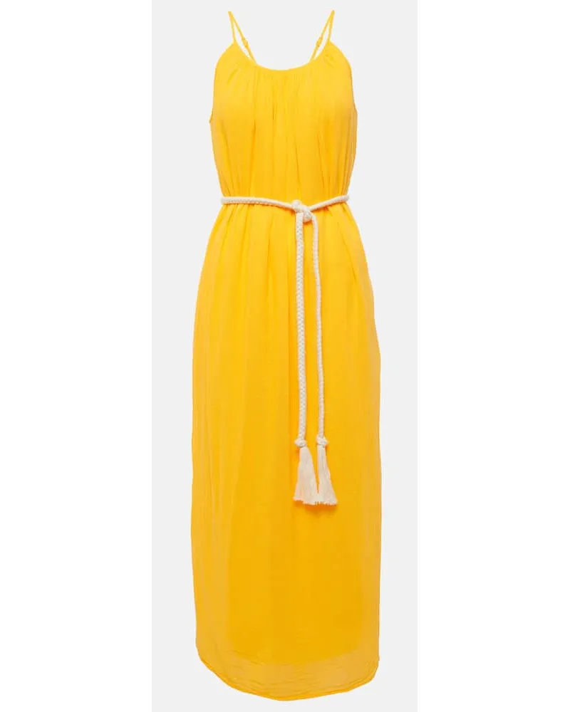 Velvet Abito lungo Lorelei in cotone Giallo