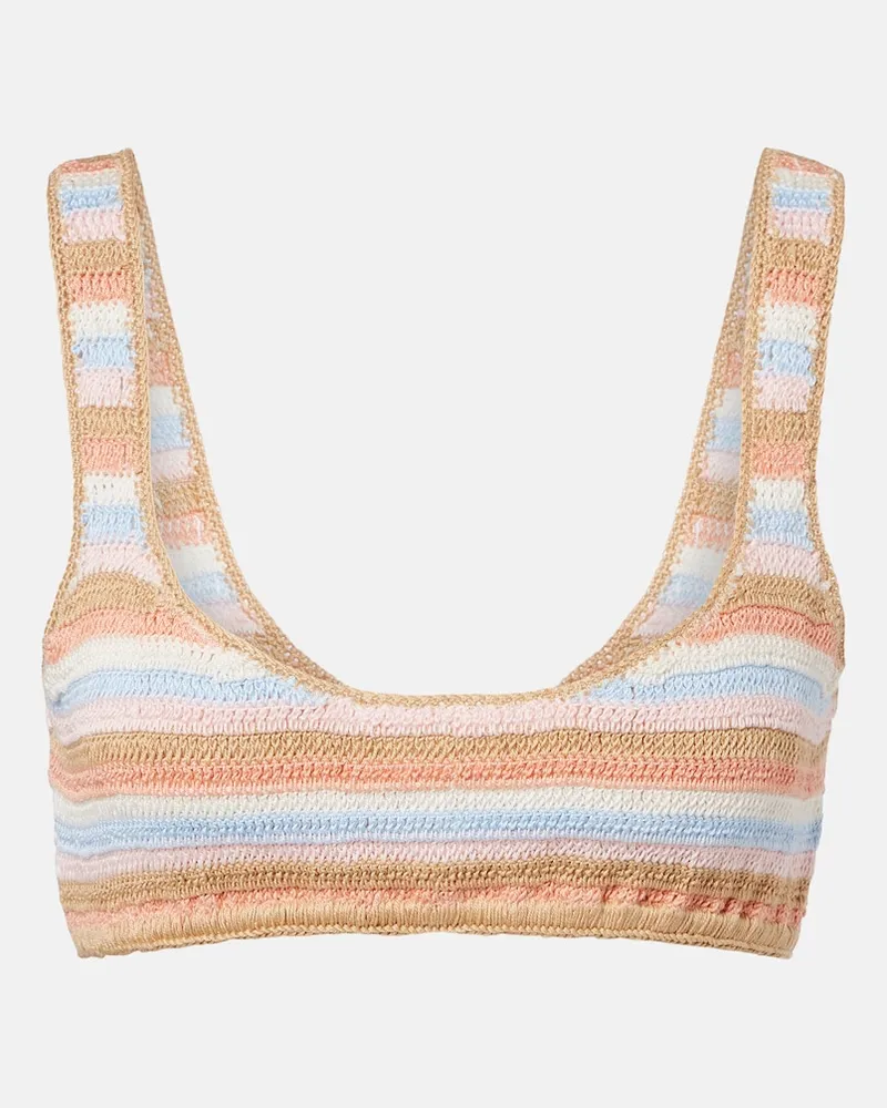 Anna Kosturova Top bikini in crochet a righe Multicolore