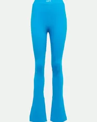 OFF-WHITE Leggings in jersey con spacchi Blu