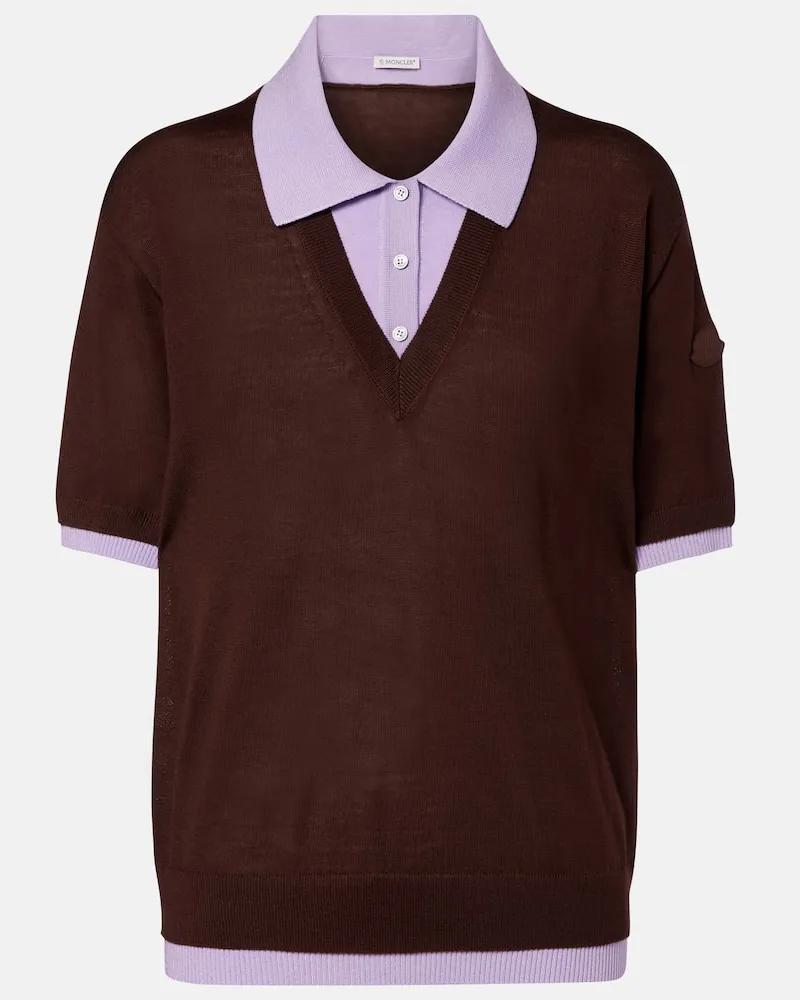 Moncler Polo in lana vergine Borgogna