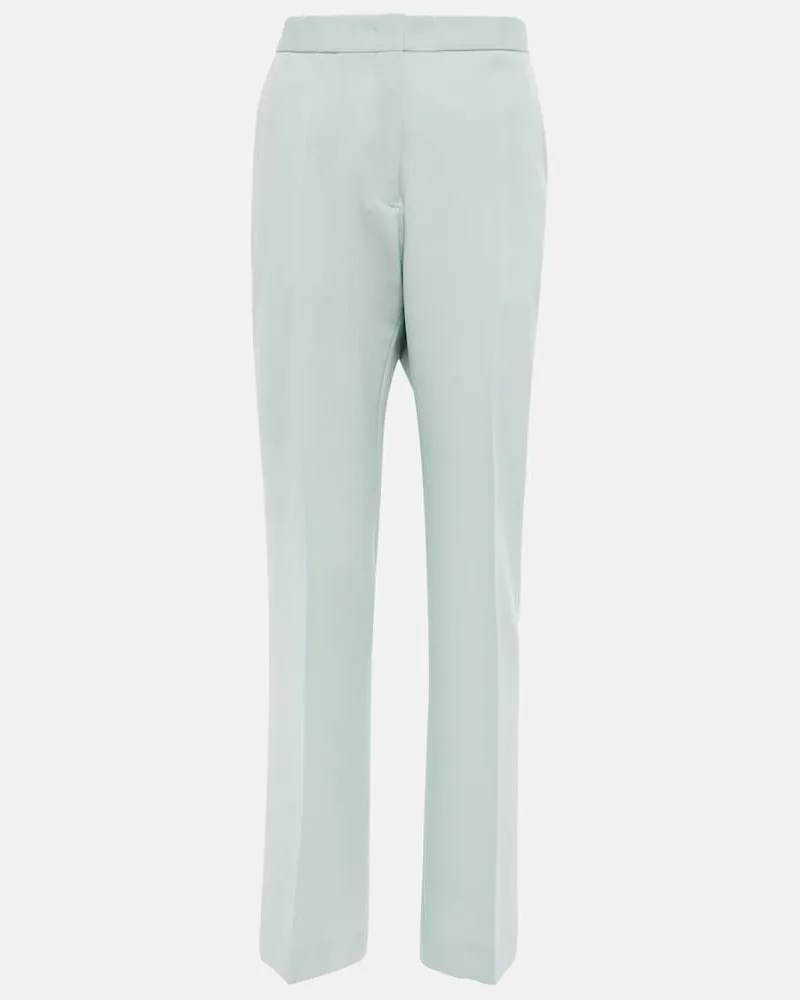 Jil Sander Pantaloni cropped in lana vergine Blu