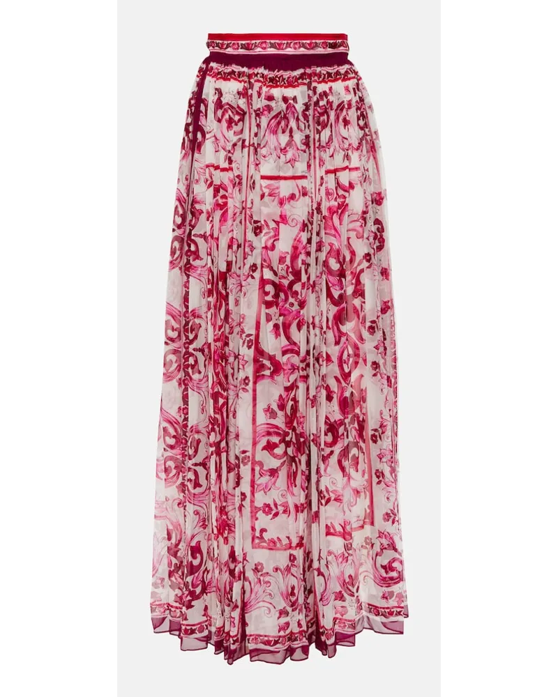 Dolce & Gabbana Gonna lunga in seta con stampa Multicolore