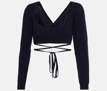 Pullover cropped in lana e cashmere