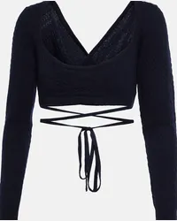 Patou Pullover cropped in lana e cashmere Nero