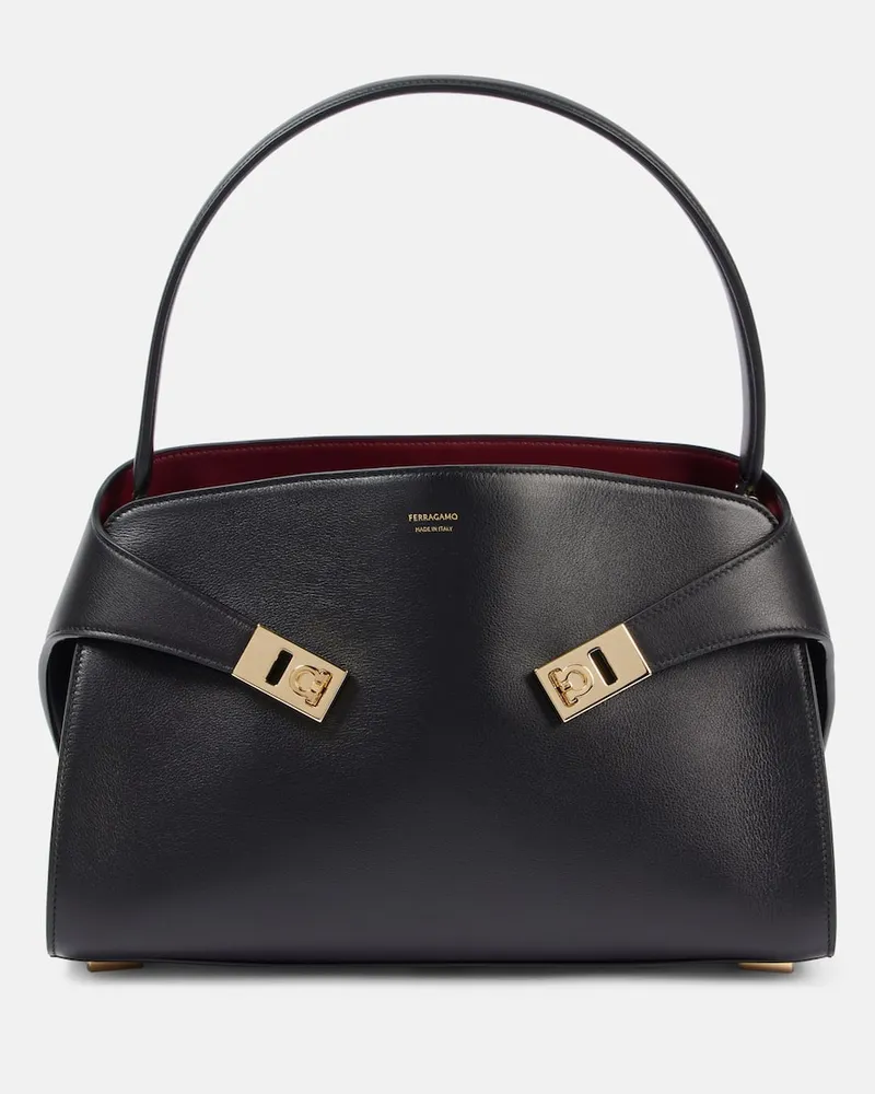 Ferragamo Borsa a spalla Hug Soft Medium in pelle Nero