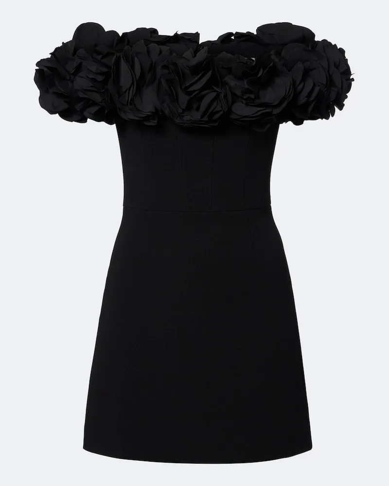 Rebecca Vallance Abito corto Odetta in crêpe off-shoulder Nero