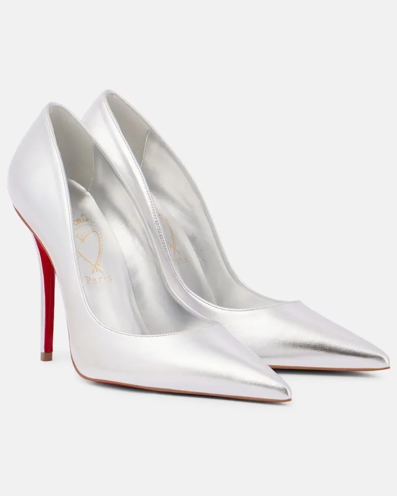 Christian Louboutin Pumps Miss Z 100 in pelle metallizzata Argento