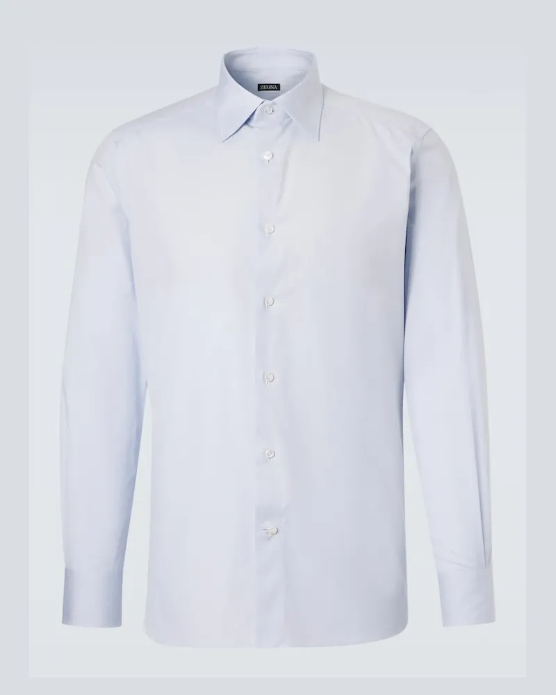 Ermenegildo Zegna Camicia in misto cotone Blu