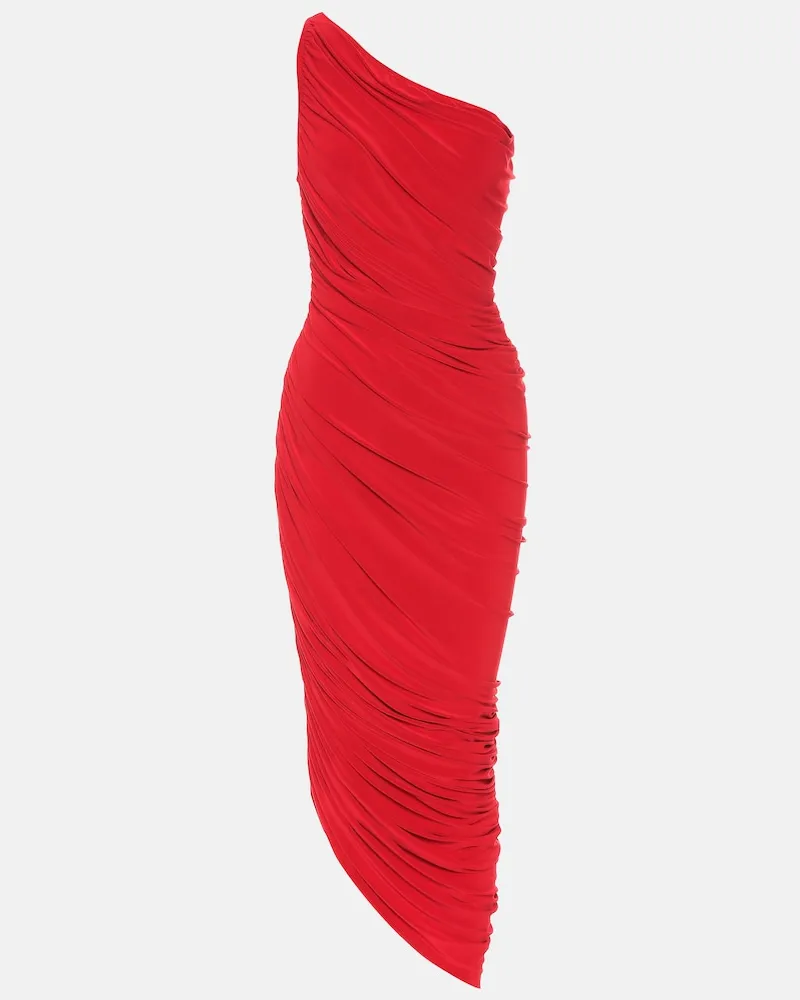 Norma Kamali Abito Diana in jersey Rosso