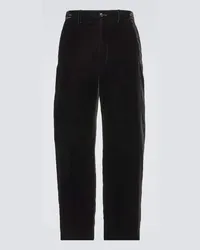 Giorgio Armani Pantaloni regular in velluto Nero