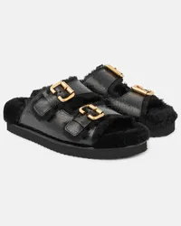 Chloé Chloé Sandali Nil in pelle con shearling Nero