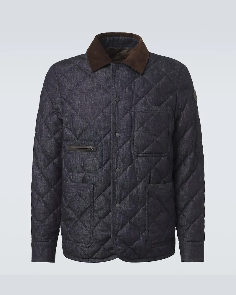 Moncler Piumino di jeans trapuntato Blu
