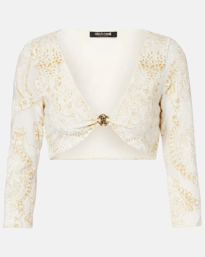 Roberto Cavalli Top con stampa Bianco