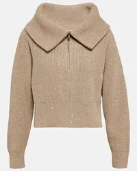 Brunello Cucinelli Pullover in misto lana e cashmere Beige