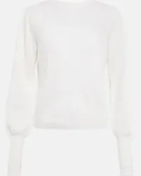 Jardin des Orangers Pullover in maglia a coste di cashmere Bianco