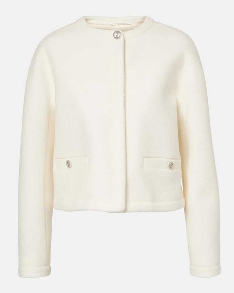 Gucci Giacca Interlocking G in bouclÃ© di misto lana Bianco