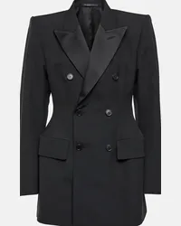 Balenciaga Blazer doppiopetto Hourglass in lana Nero