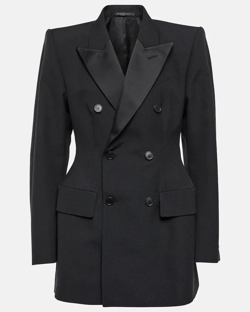 Balenciaga Blazer doppiopetto Hourglass in lana Nero