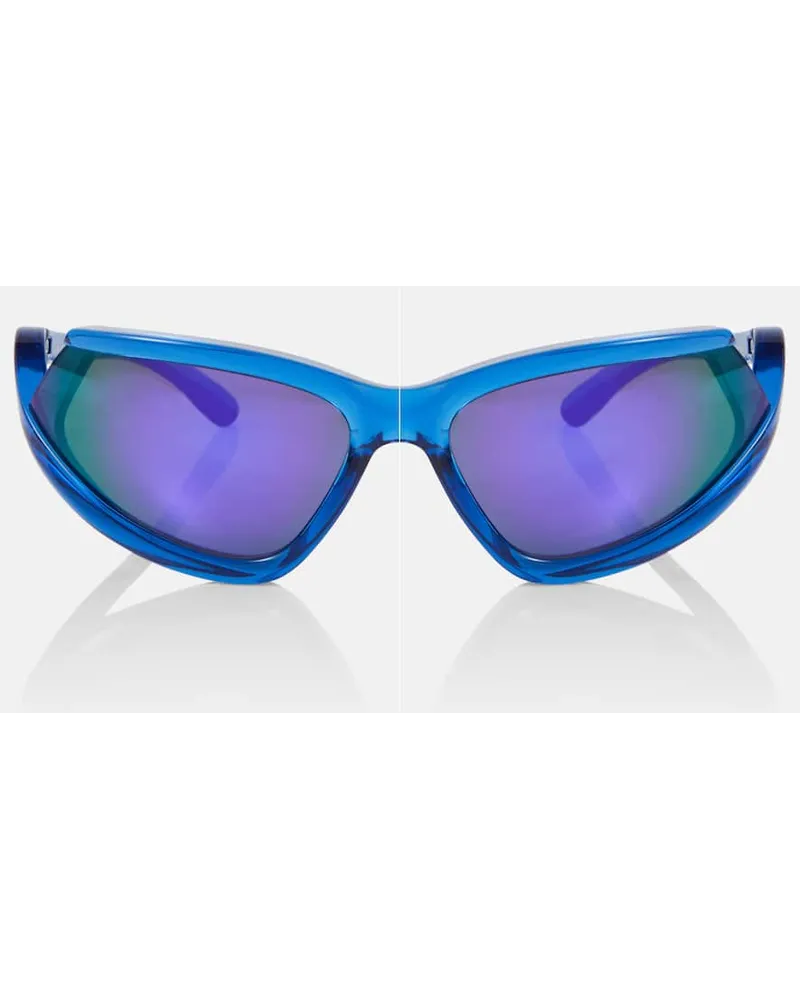 Balenciaga Occhiali da sole ovali Side Xpander Blu