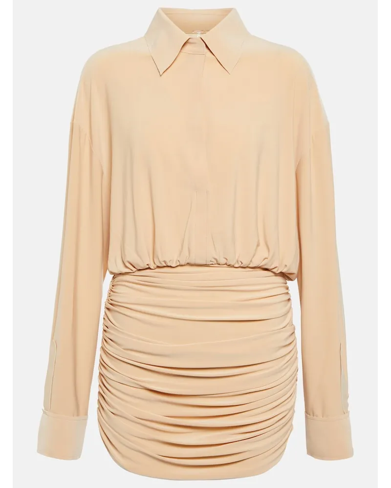 Norma Kamali Miniabito con drappeggio Beige
