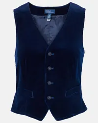 Ralph Lauren Gilet in velluto a coste di cotone Blu