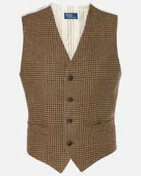 Ralph Lauren Gilet in tweed di misto lana Marrone